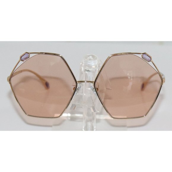 New Women\'s Bvlgari Pink Gold Geometric Sunglasses main image 6